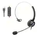 Audífono Alámbrico Para Call Center Con Conexión Usb Y Celular 2 En 1