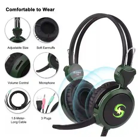 Diademas Gamer Negra Kubite T-591