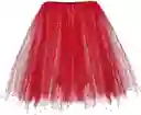 Tutu Falda Escarchada Niñas 30 Cm Disfraz Brillante Rojo