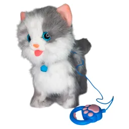 Perro Peluche Camina Canta Ladra Control Remoto Gato Gris