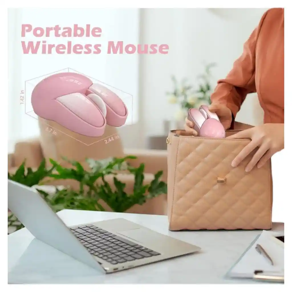 Mouse Optico Inalambrico Silencioso De Conejo Rosa Mofii M6dm