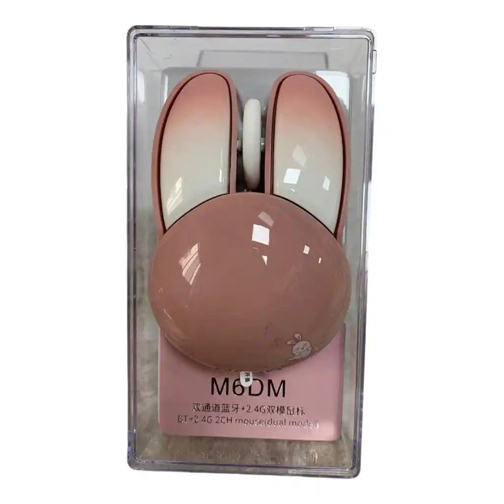 Mouse Optico Inalambrico Silencioso De Conejo Rosa Mofii M6dm