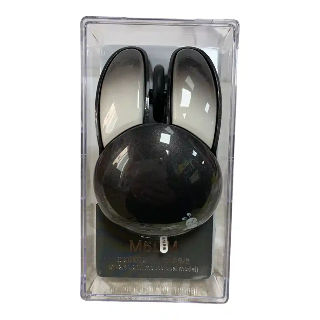 Mouse Optico Inalambrico Silencioso De Conejo Negro Mofii M6dm
