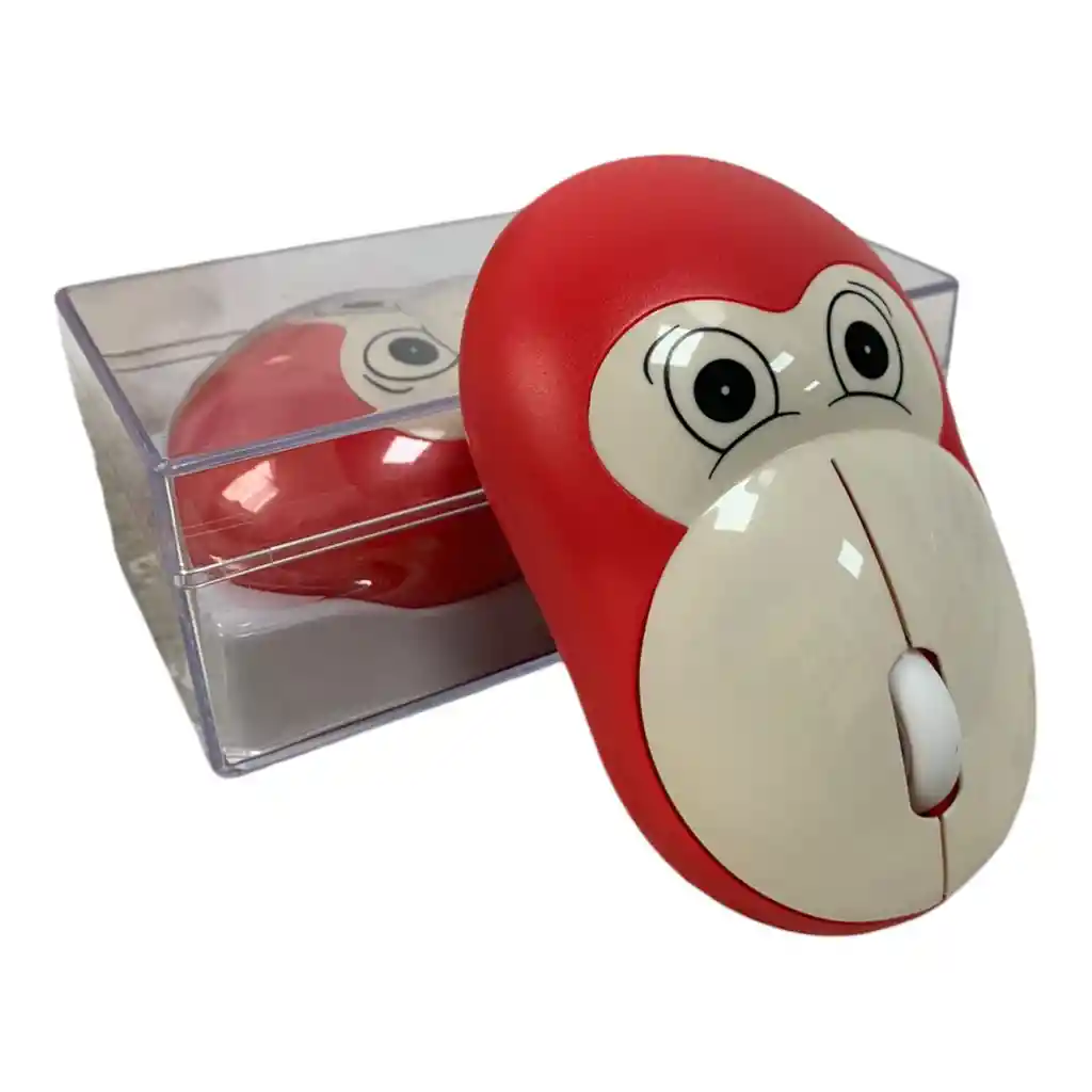 Mouse Inalambrico Silencioso Mofii M7 Diseño Mono Rojo Crema