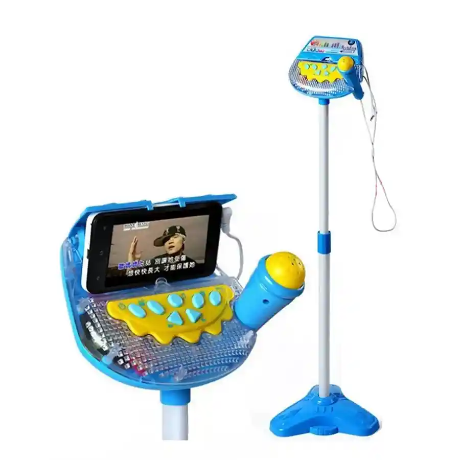 Juguete Karaoke Infantil Ajustable Con Micrófono, Conexión Mp3 Efectos Y Luces Ref Hk-6011