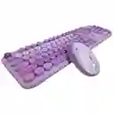 Combo Inalámbrico Teclado Y Mouse Mofii Lovely Silencioso Color Lila