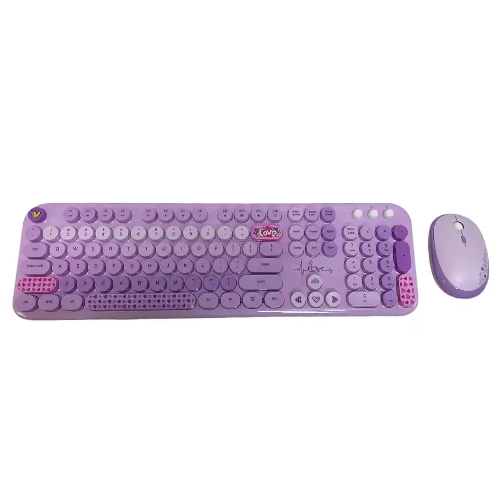 Combo Inalámbrico Teclado Y Mouse Mofii Lovely Silencioso Color Lila