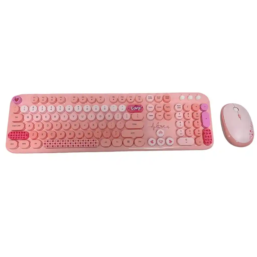 Combo Inalámbrico Teclado Y Mouse Mofii Lovely Silencioso Color Rosa