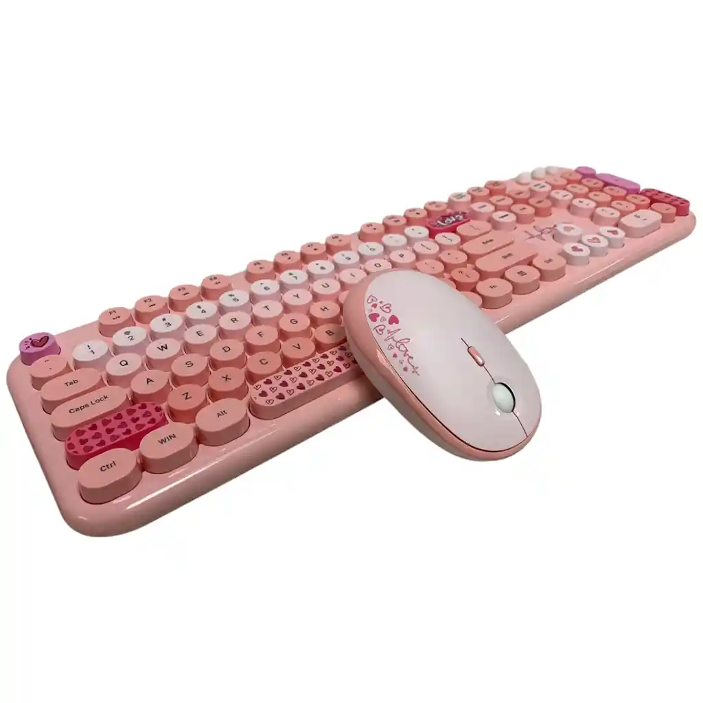 Combo Inalámbrico Teclado Y Mouse Mofii Lovely Silencioso Color Rosa