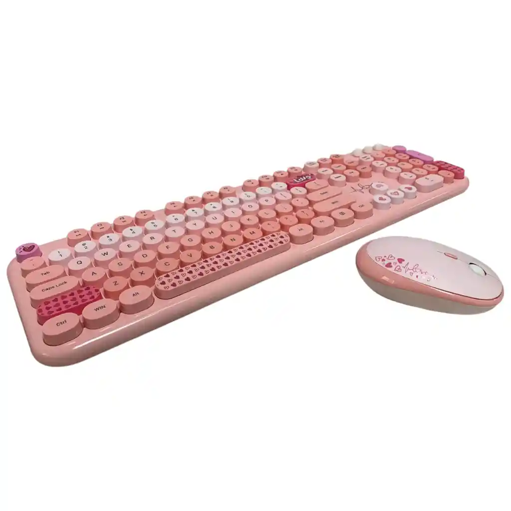 Combo Inalámbrico Teclado Y Mouse Mofii Lovely Silencioso Color Rosa