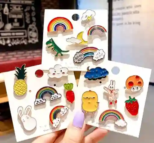 Juego De Pines Insignias Aleatorias De 6 Piezas, Accesorios De Alfileres Bonitos, Broches, Joyería De Metal Para Ropa, Bolso, Mochila