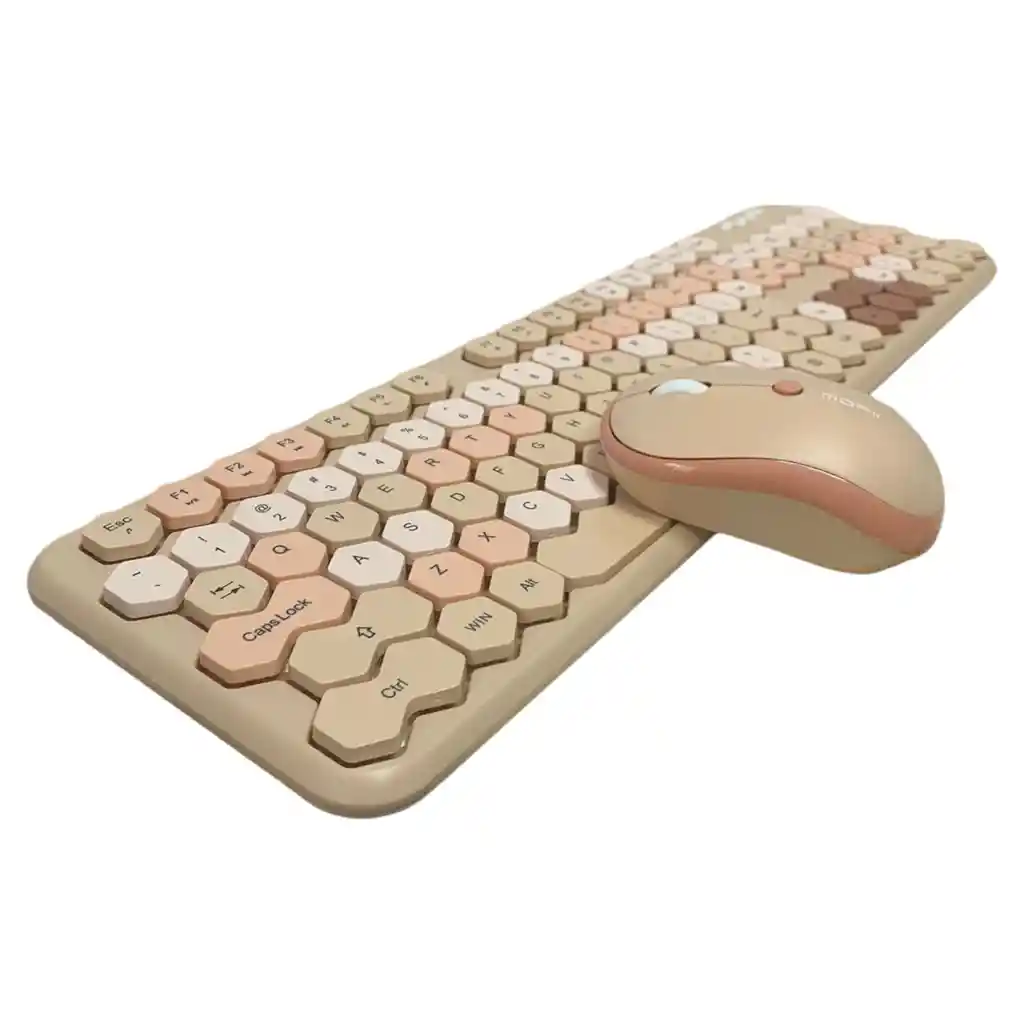 Combo Inalámbrico Teclado Y Mouse Mofii Honey S Silencioso Color Milk Tee