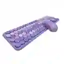 Combo Inalámbrico Teclado Y Mouse Mofii Honey S Silencioso Lila