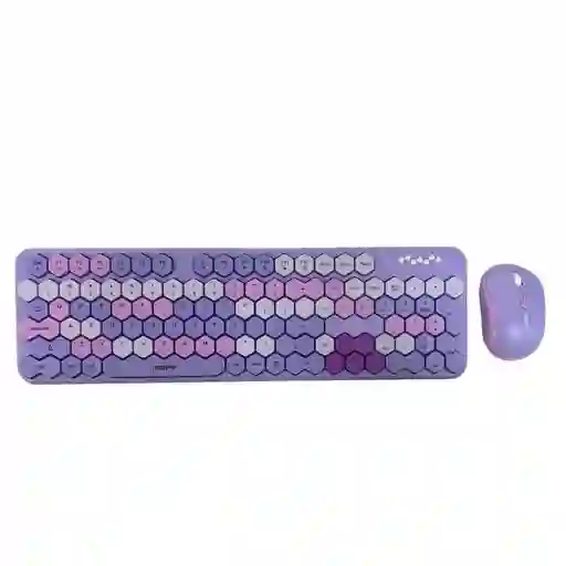 Combo Inalámbrico Teclado Y Mouse Mofii Honey S Silencioso Lila