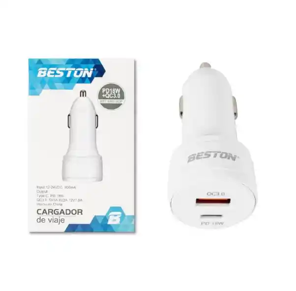 Cargador De Celular Beston Bst-m6010 Para Carro, Energía Rápida Mientras Viajas