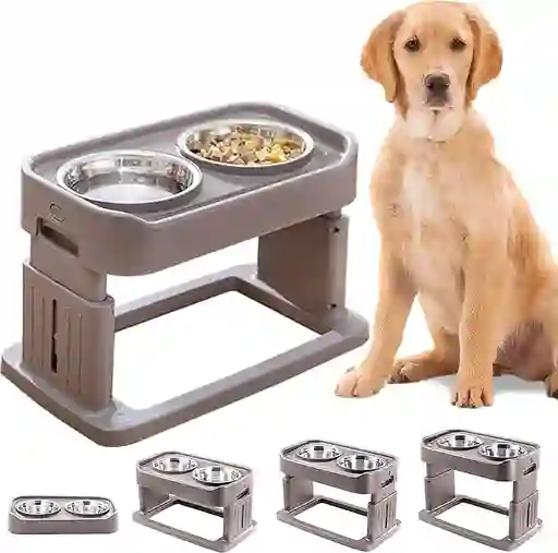 Comedero Elevado Para Perros Platos En Acero Inoxidable