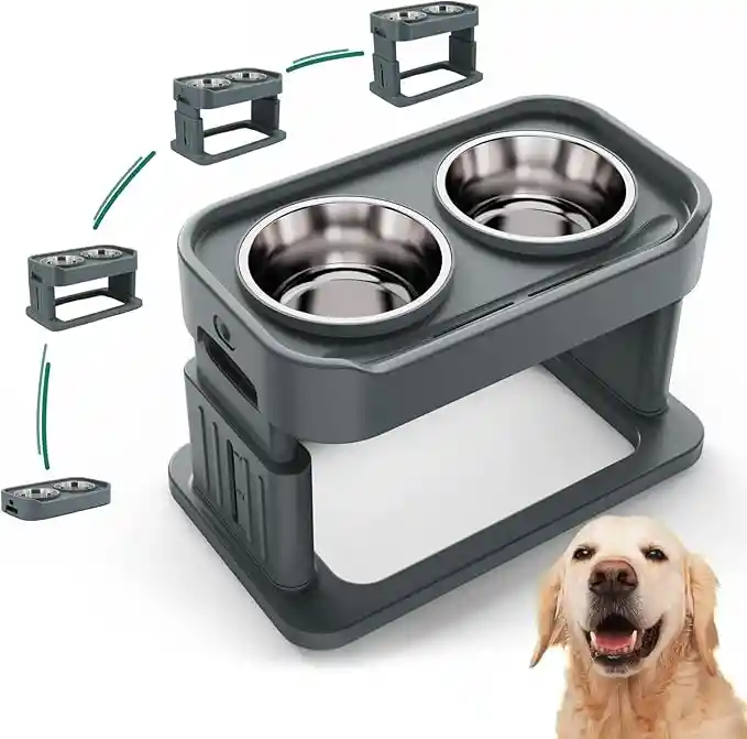 Comedero Elevado Para Perros Platos En Acero Inoxidable