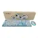 Combo Teclado + Mouse Inalambrico 2.4ghz Weibo Wb216 Con Ñ Azul
