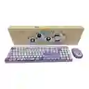 Combo Teclado + Mouse Inalambrico 2.4ghz Weibo Wb216 Con Ñ Lila