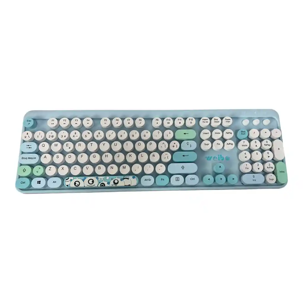Combo Teclado + Mouse Inalambrico 2.4ghz Weibo Wb216 Con Ñ Azul
