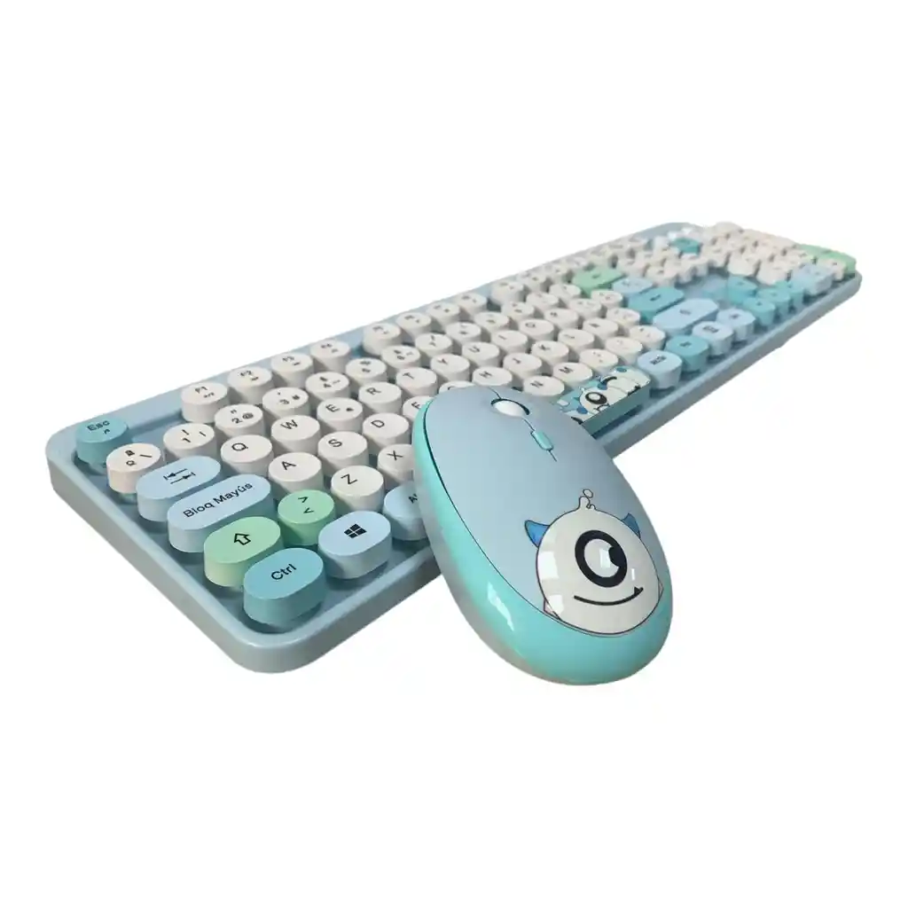 Combo Teclado + Mouse Inalambrico 2.4ghz Weibo Wb216 Con Ñ Azul