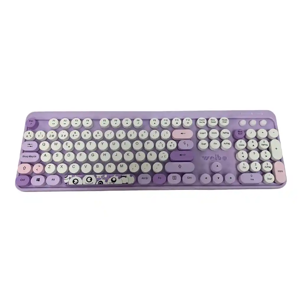 Combo Teclado + Mouse Inalambrico 2.4ghz Weibo Wb216 Con Ñ Lila