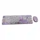Combo Teclado + Mouse Inalambrico 2.4ghz Weibo Wb216 Con Ñ Lila