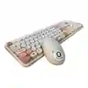 Combo Teclado + Mouse Inalambrico 2.4ghz Weibo Wb216 Con Ñ Beige