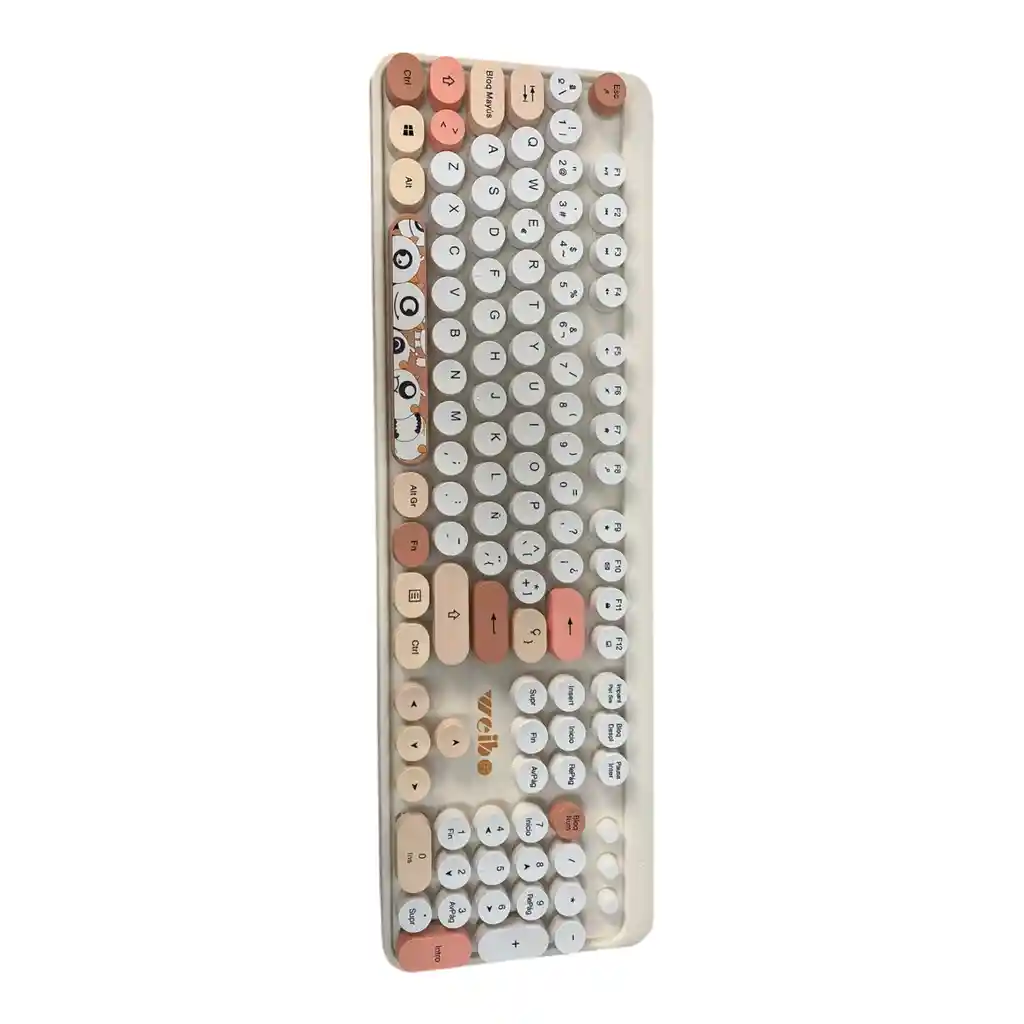 Combo Teclado + Mouse Inalambrico 2.4ghz Weibo Wb216 Con Ñ Beige