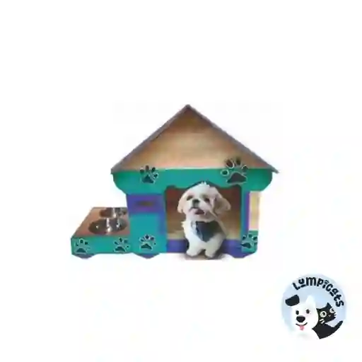 Casa Cuadrada Con Platero Para Perros