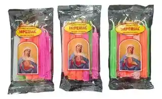 Combo: 12 Paquetes De Velas La Virgen X 10 Und + 3 Paquetes De Faroles X 10 Unidades