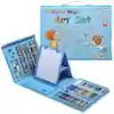 Set Kit De Arte Y Dibujo Tipo Maleta Color Azul 208 Piezas