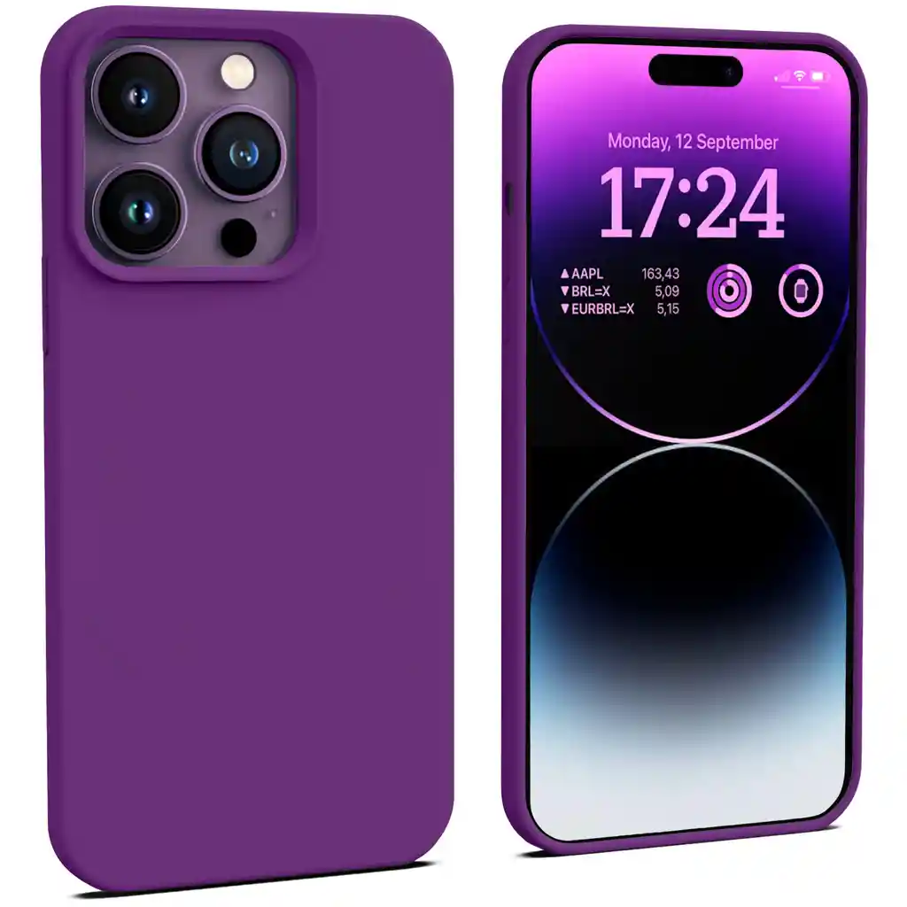 Silicone Case Iphone 15 Pro Max Morado