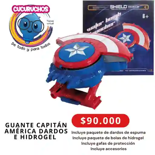 🛡️ Guante Del Capitán América Con Dardos E Hidrogel 🛡️