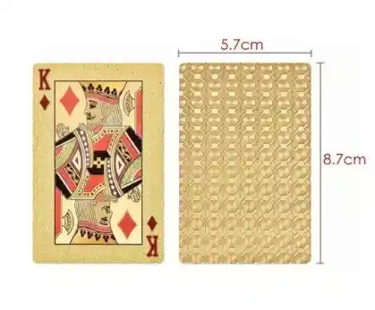 Set 2 Mazos X 54 Cartas De Poker Dorado Impermeable