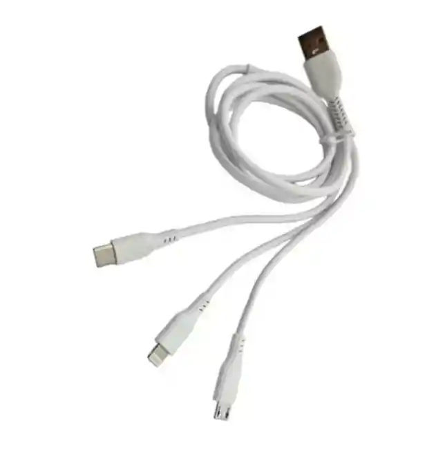 Cable 3 En 1 Para V8, Tc E Iphone, Carga Rápida Y Universal