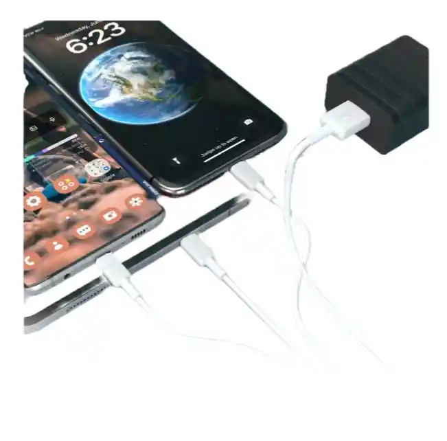 Cable 3 En 1 Para V8, Tc E Iphone, Carga Rápida Y Universal