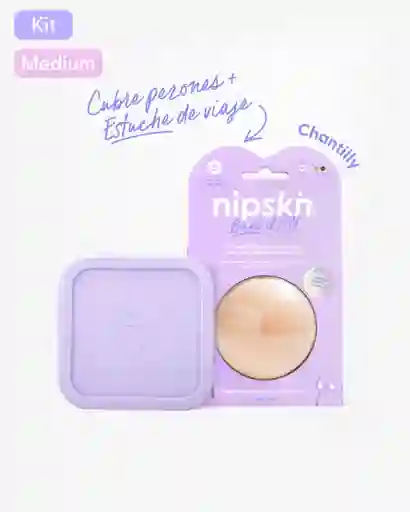 Nipskin Kit Cubre Pezón Talla M, Color Chantilly + Estuche