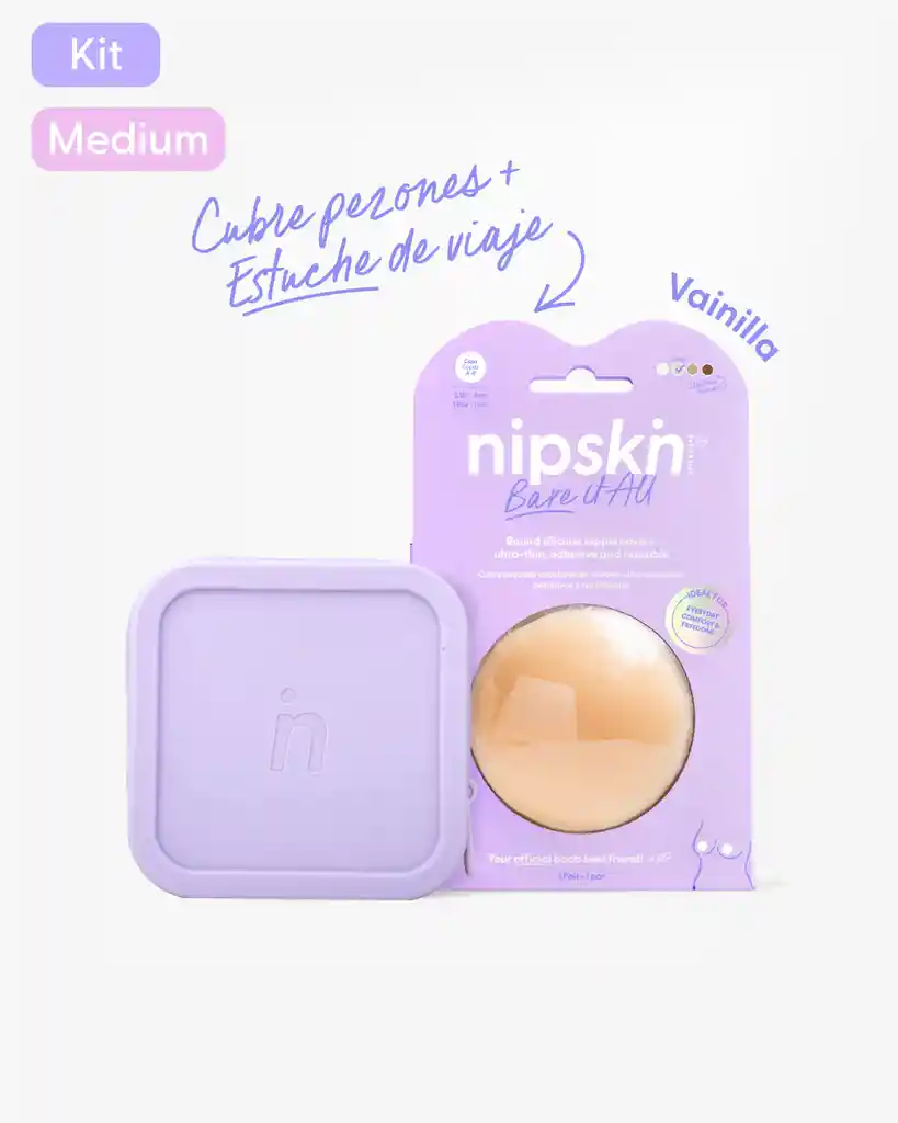 Nipskin Kit Cubrepezon Talla M, Color Vainilla + Estuche