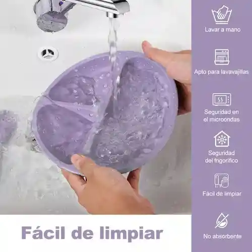 Kit Alimentación Bebe Vajilla Silicona Plato Babero 10 Pzas Azul