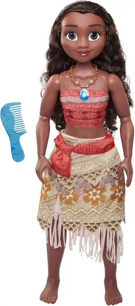 Muñeca Moana Gigante De 80 De Alto, Articulada, Incluye Peine Para El Cabello Disney