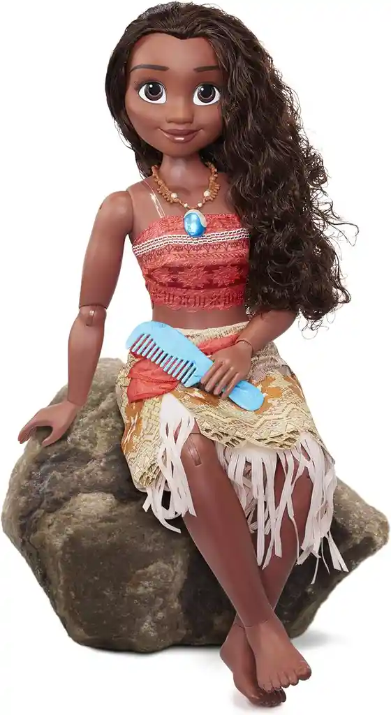 Muñeca Moana Gigante De 80 De Alto, Articulada, Incluye Peine Para El Cabello Disney