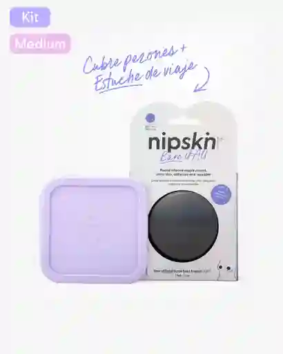 Nipskin Kit Cubre Pezón Talla M, Color Negro + Estuche