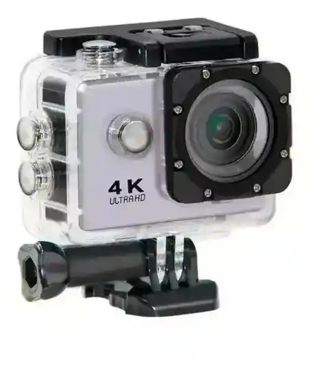 Camara Deportiva 4k Ultra Hd Wifi Resistente Al Agua Color Blanco