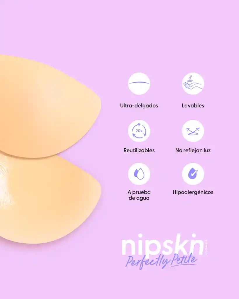 Nipskin Kit Cubre Pezón Luna Para Senos Pequeños, Color Vainilla + Estuche