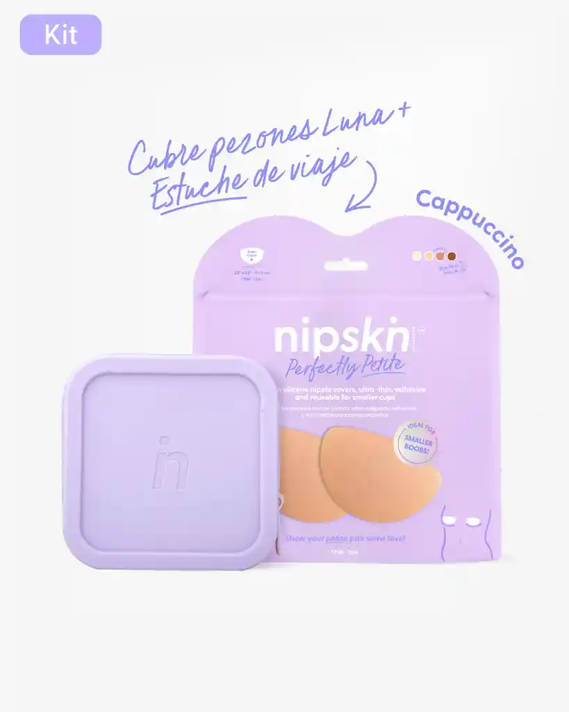 Nipskin Kit Cubre Pezón Luna Para Senos Pequeños, Color Cappuccino + Estuche