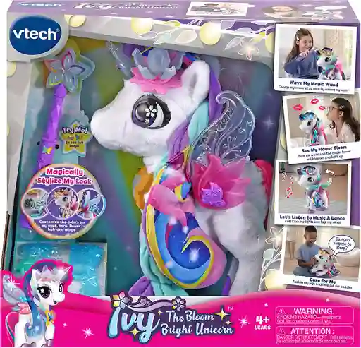 Vtech Ivy The Bloom - Juguete Interactivo De Unicornio Brillante, Mascota Interactiva Ivy El Unicornio Con Luces Y Sonidos Marca Vtech.