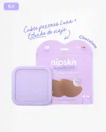 Nipskin Kit Cubre Pezón Luna Para Senos Pequeños, Color Chocolate + Estuche