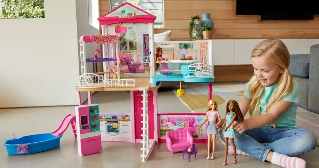 Casa De Muñecas Barbie Mattel Con Muebles Y Accesorios Incluye Muñecas