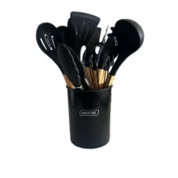 Juego De Utensilios De Cocina Mertec 12 Piezas Negro